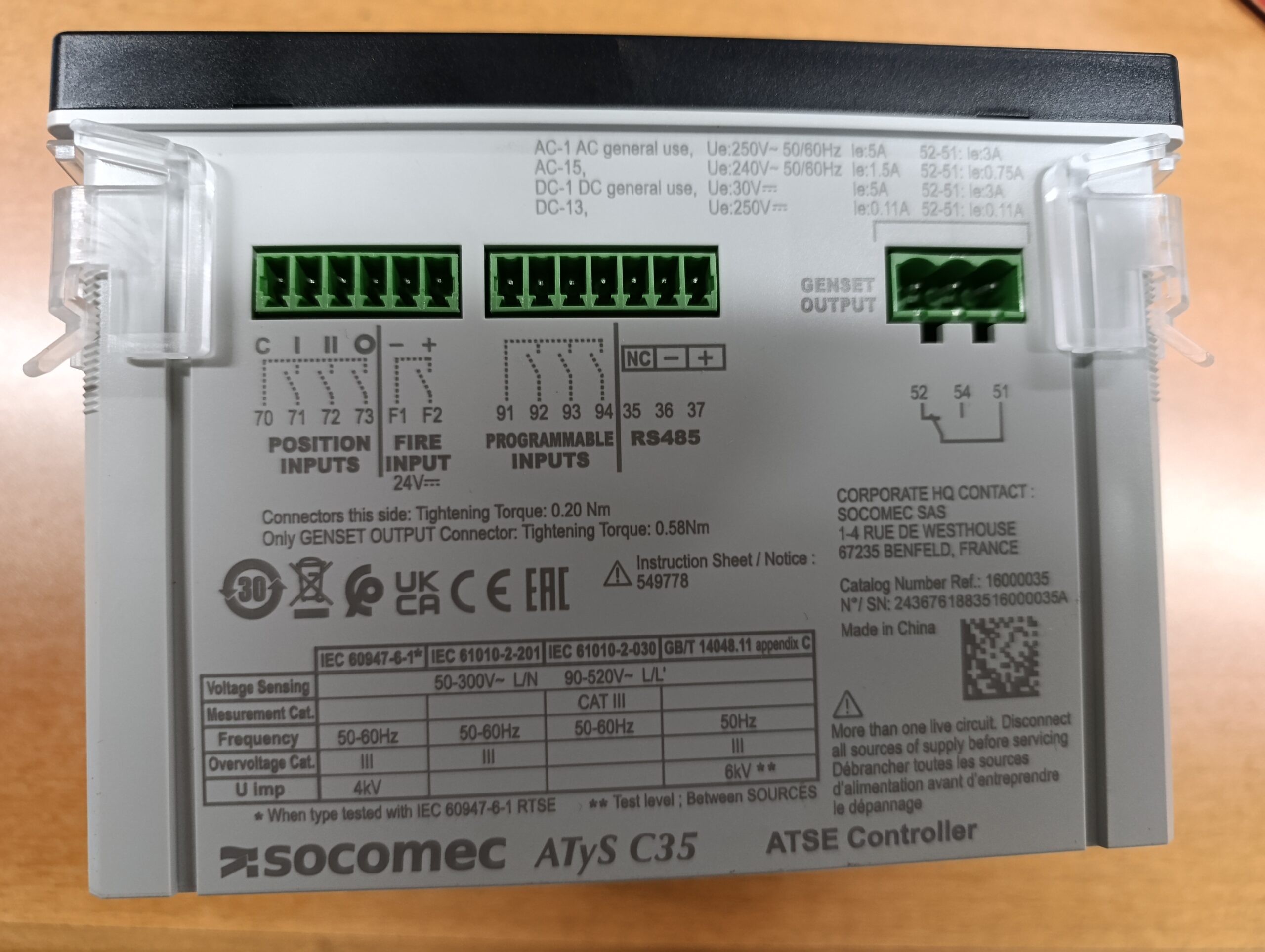 MODÜL-SOCOMEC (AUTOMATİC KONTROL CİHAZI ATYS-C35 - Görsel 3